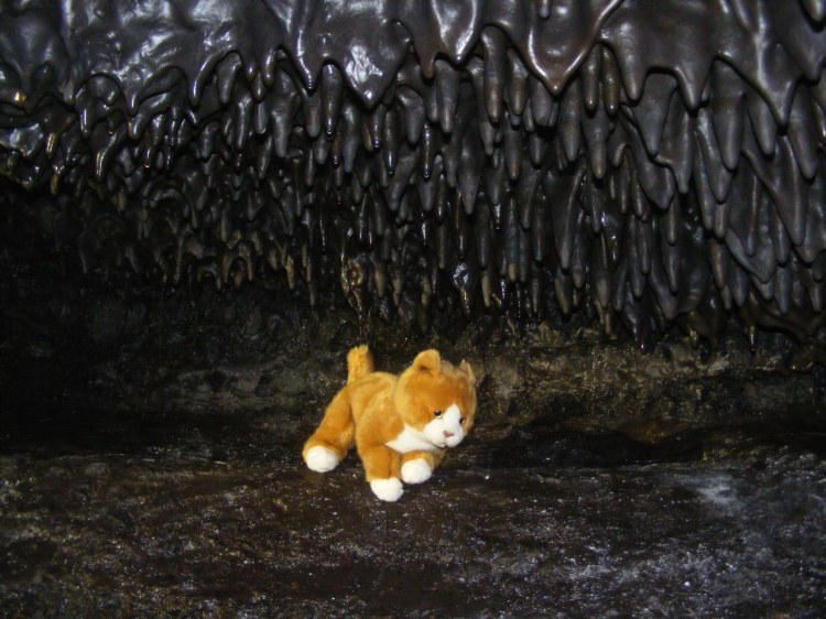 Un voyageur en rando tunnel de lave coulées de 2004 avec Kokapat